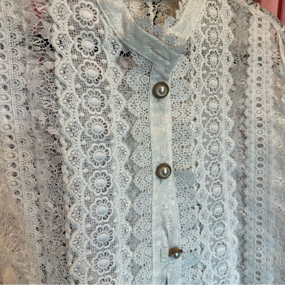 Sister Jane lace button up blouse size s - Picture 2 of 6